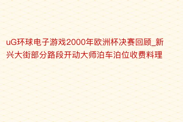 uG环球电子游戏2000年欧洲杯决赛回顾_新兴大街部分路段开动大师泊车泊位收费料理